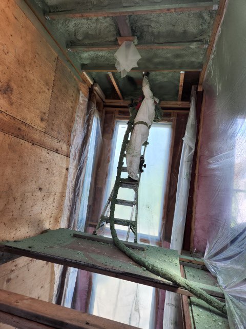 Forefront Insulation applying Spray Foam Insulation in Victoria BC